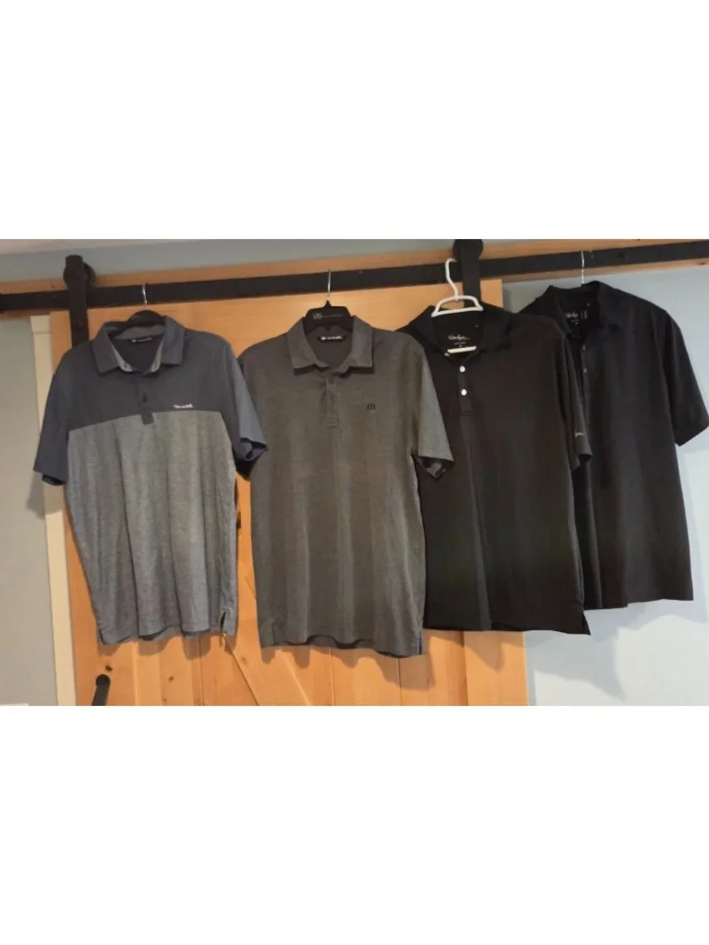 Lot of 4 Mens Size M Gray Black Golf Polo Short Sleeve Haagan Travis Mathew